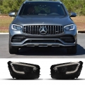 Μπροστινά Φανάρια Set Για Mercedes-Benz GLC C253/X253 Upgrade Σε Facelift Look 2020-2021 Μαύρα Full Led DRL Με Μοτέρ Carner - Headlights - Xenon - Bulbs